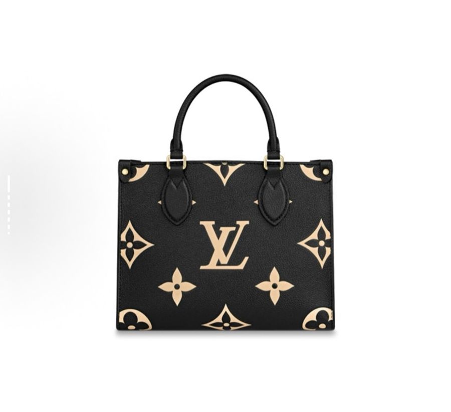 LV Onthego 牛皮壓紋老花 托特包 小號-4