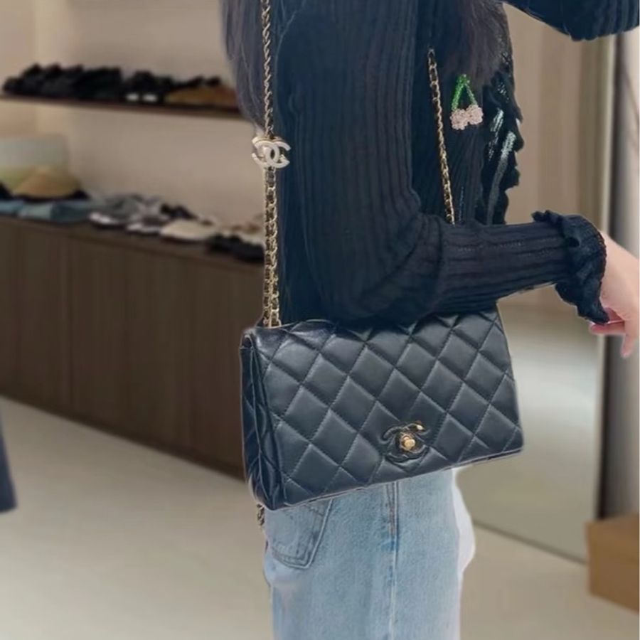 全新全配 24年晶片款❤️ 香奈兒 #24a #cf #口蓋包 #調節釦-3