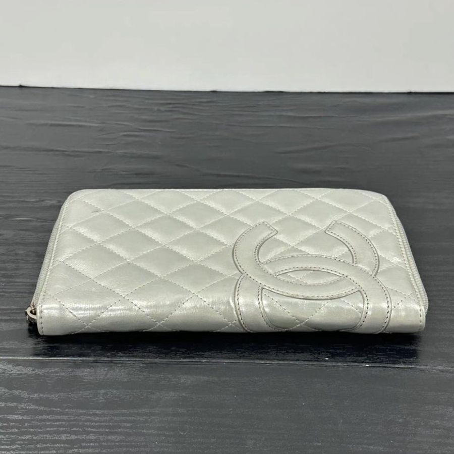 CHANEL 銀色長款錢包 20*12*2.5 98新配件保卡塵袋-3