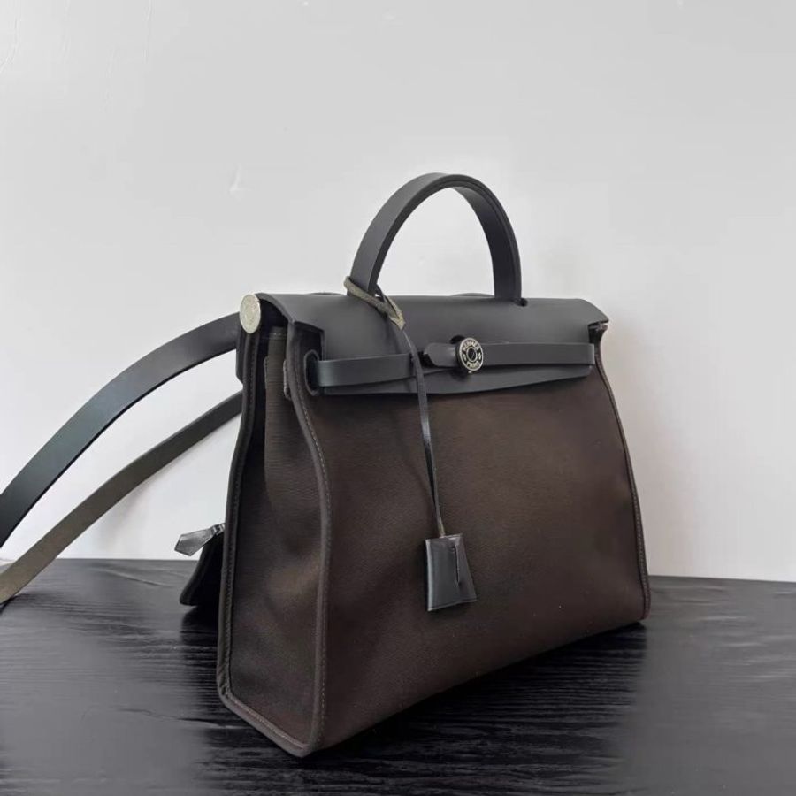 HERMES 烏木拼黑色herbag31 31*25*11 98新配件塵袋鑰匙鎖-1