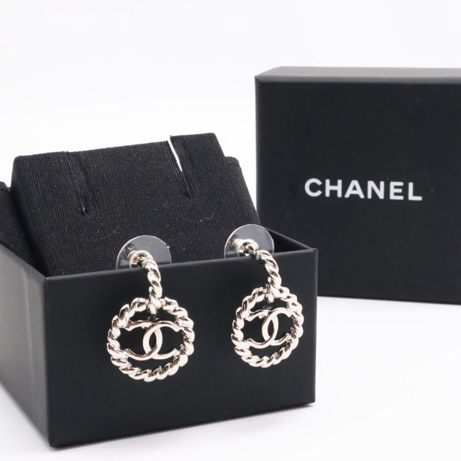 CHANEL 25C麻花圈雙C耳環-0