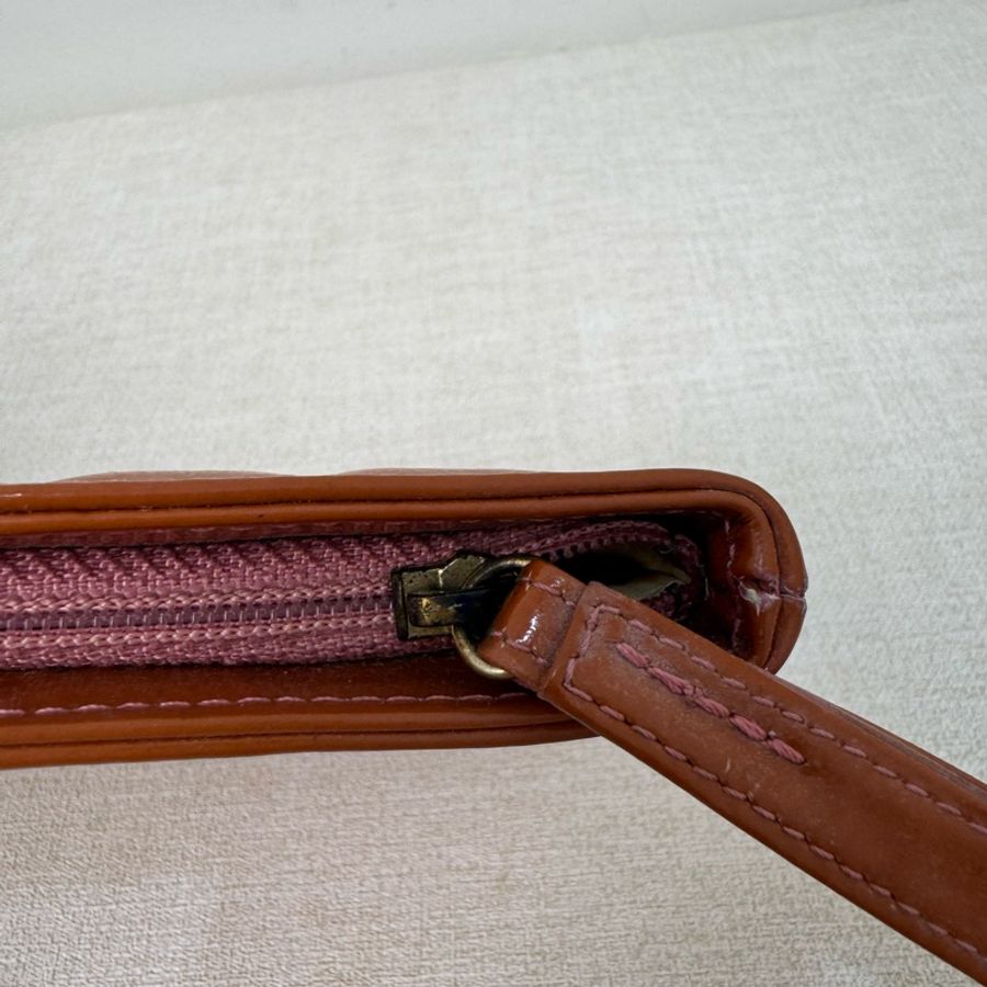 Chanel Chocolate Bar 橘色巧克力格手拿包-15