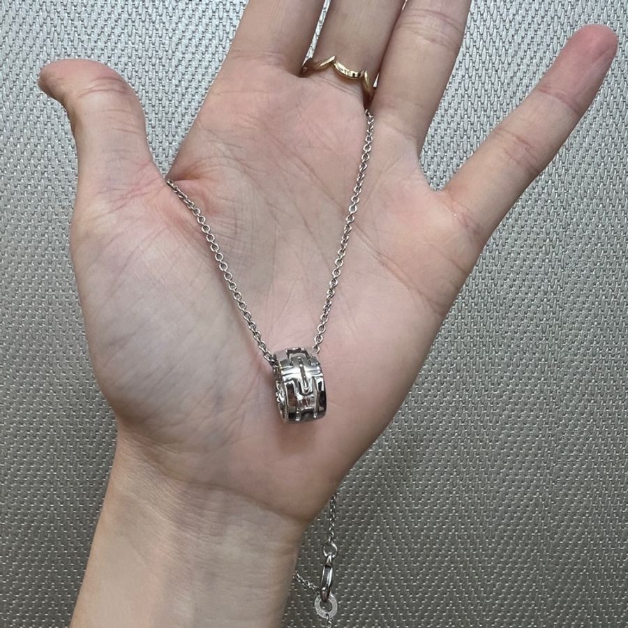 Bvlgari 絕版品 750白K金項鍊Parentesi342167-0