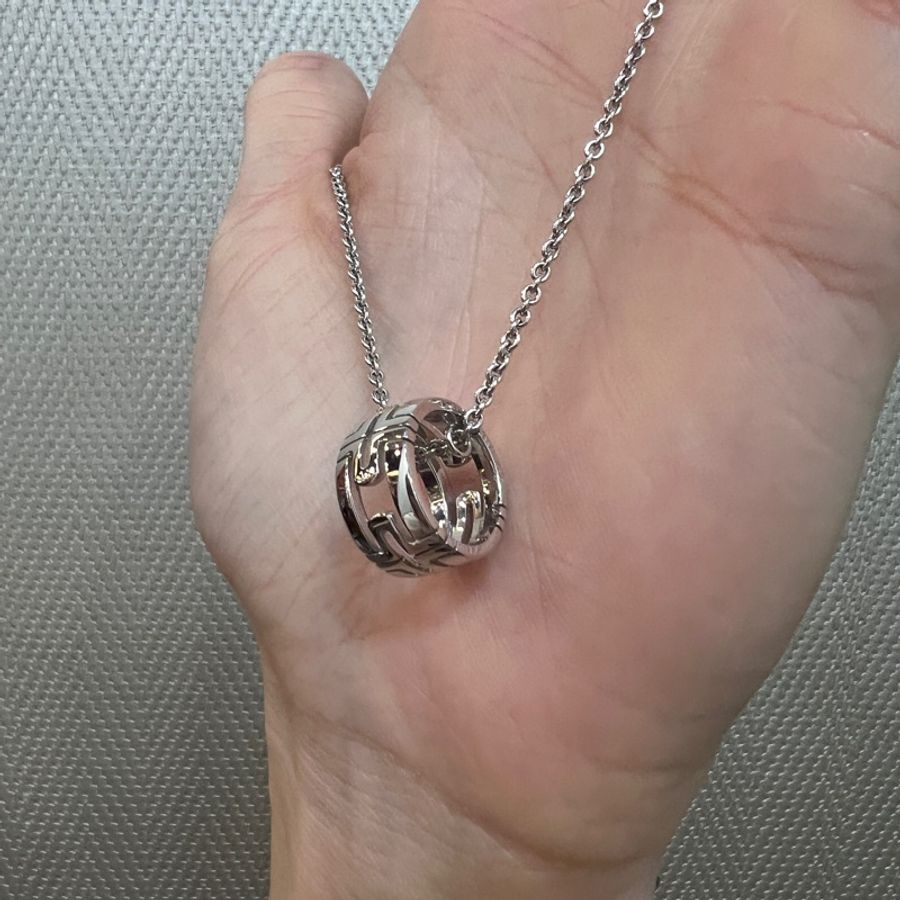 Bvlgari 絕版品 750白K金項鍊Parentesi342167-2