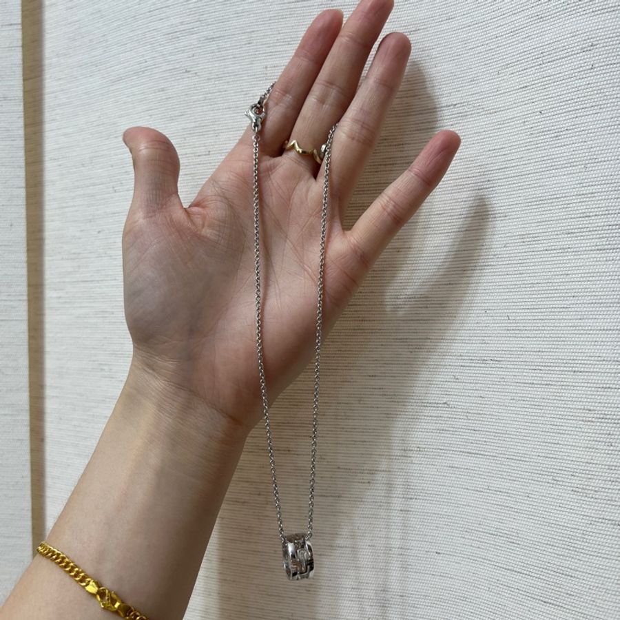 Bvlgari 絕版品 750白K金項鍊Parentesi342167-7
