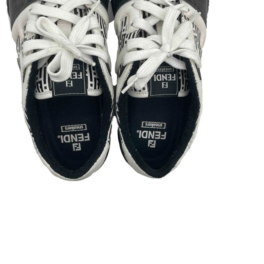 FENDI 黑白滿版LOGO休閒鞋＃10-10