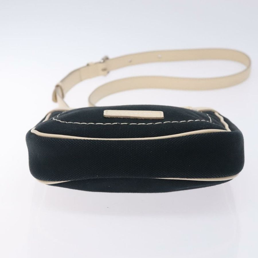 【日本直送】BURBERRY 單肩帆布包 海軍藍 銀色 正品 th6201-4