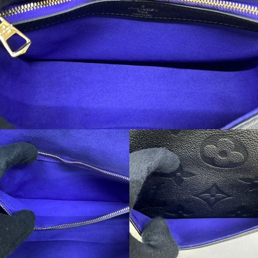 LV Diane黑花壓紋皮革法棍包-4