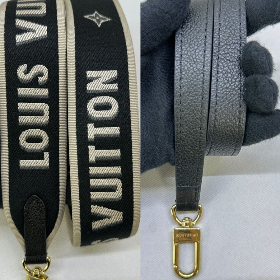 LV Diane黑花壓紋皮革法棍包-7