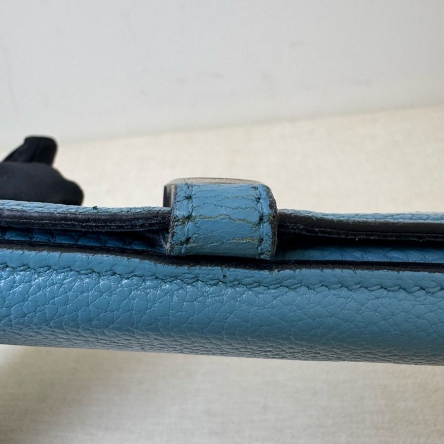 HERMÈS Béarn 牛仔藍長夾-17