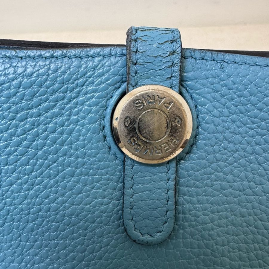 HERMÈS Béarn 牛仔藍長夾-18