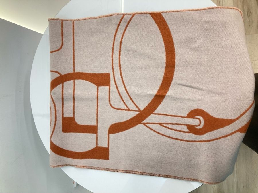 MS0288 HERMES 愛馬仕馬具圖案全羊毛頸巾METAL EQUESTRE SCARF 40 X 170CM CASHMERE-15
