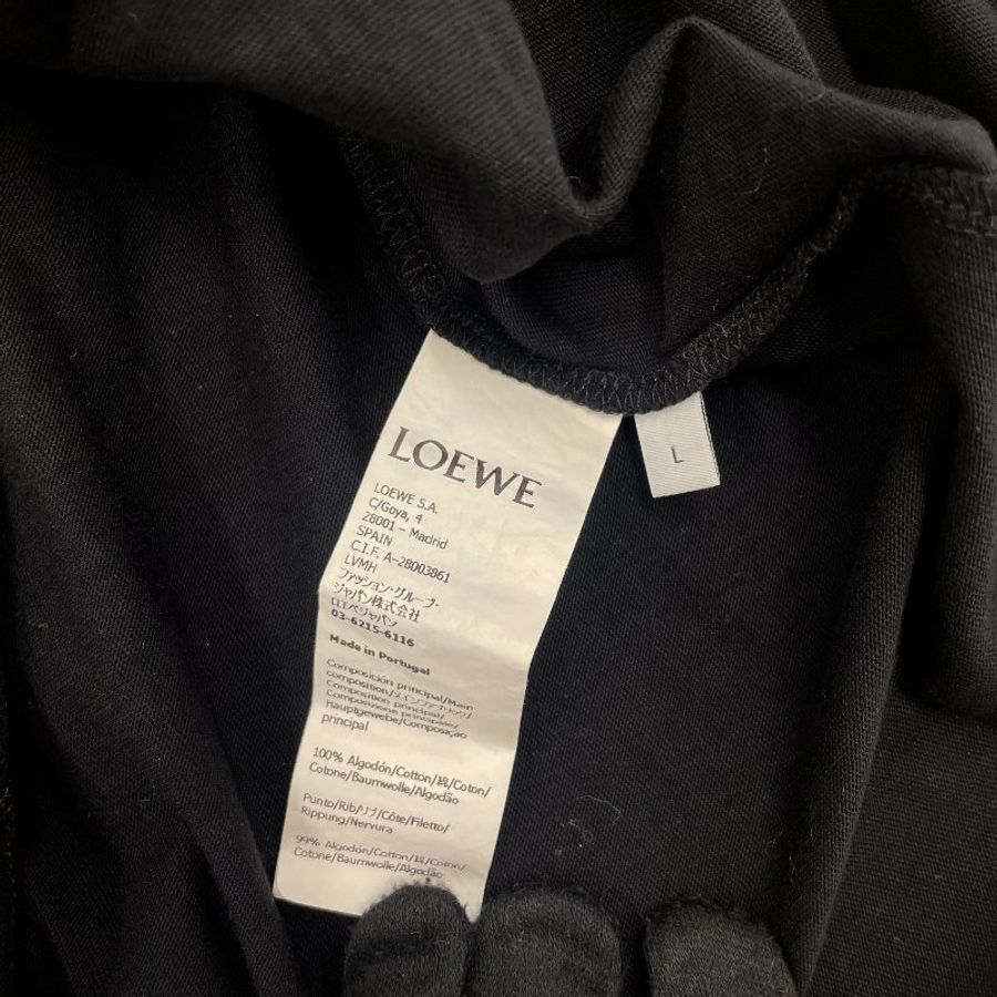 LOEWE 羅威 純棉 刺繡LOGO短袖T恤 黑-6