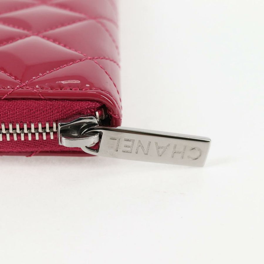 【日本直送】香奈兒 (CHANEL) Matelasse Brilliant 長款皮夾,琺瑯粉紅銀色 CC Auth yk18767V-18