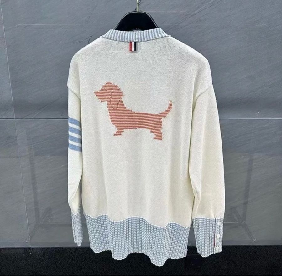 Thom Browne 男款 臘腸狗🐶 開衫 OS版 白色/灰色-1