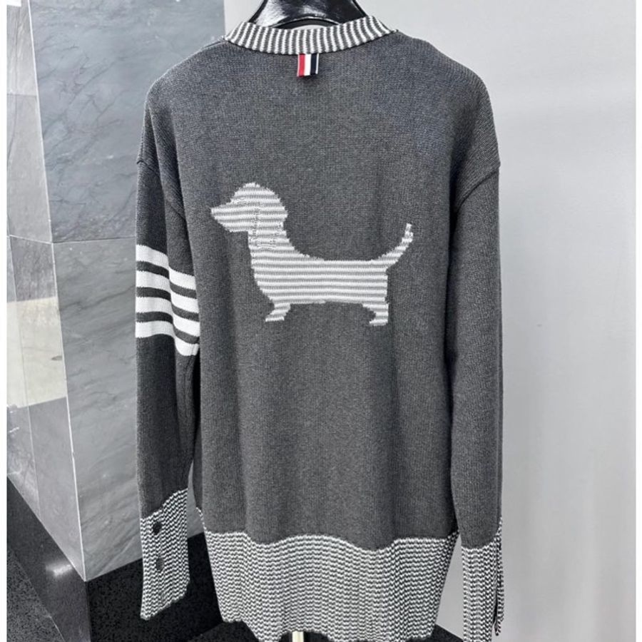 Thom Browne 男款 臘腸狗🐶 開衫 OS版 白色/灰色-3