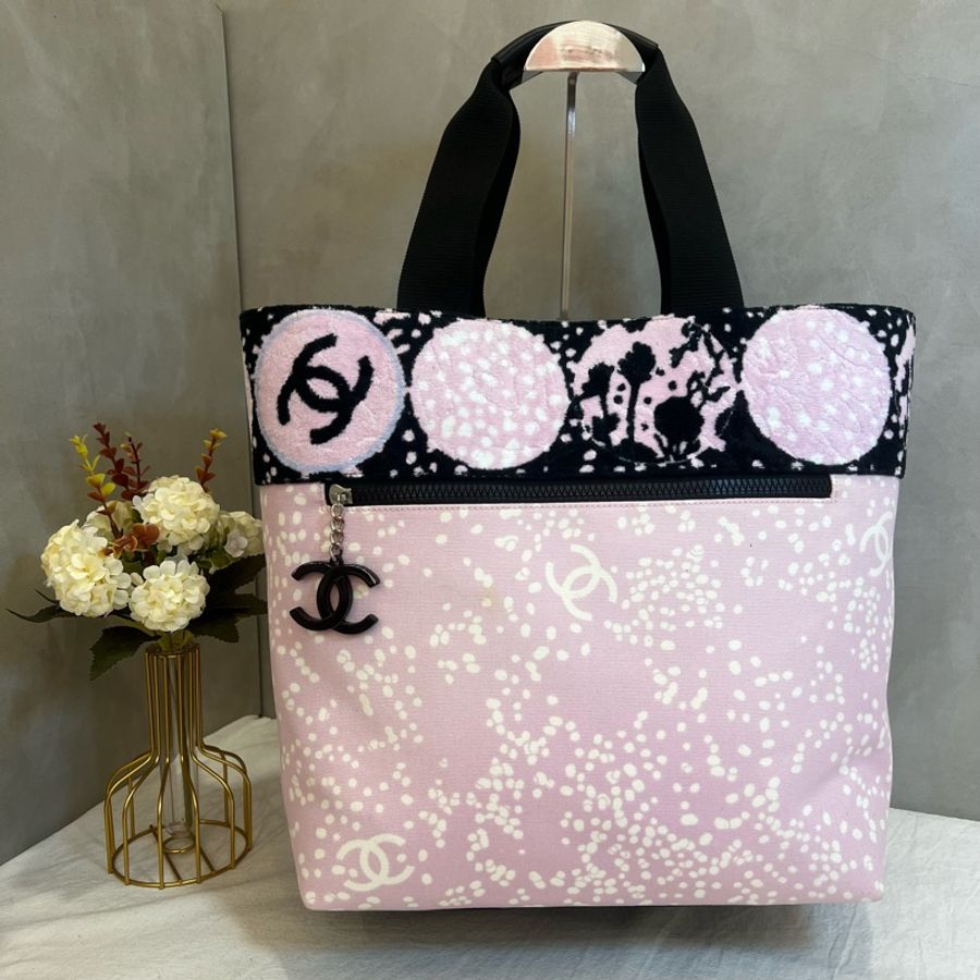 Chanel 粉色帆布托特包-2
