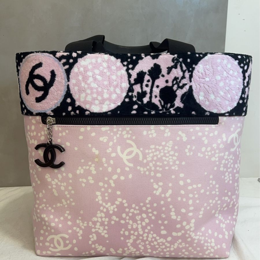 Chanel 粉色帆布托特包-3