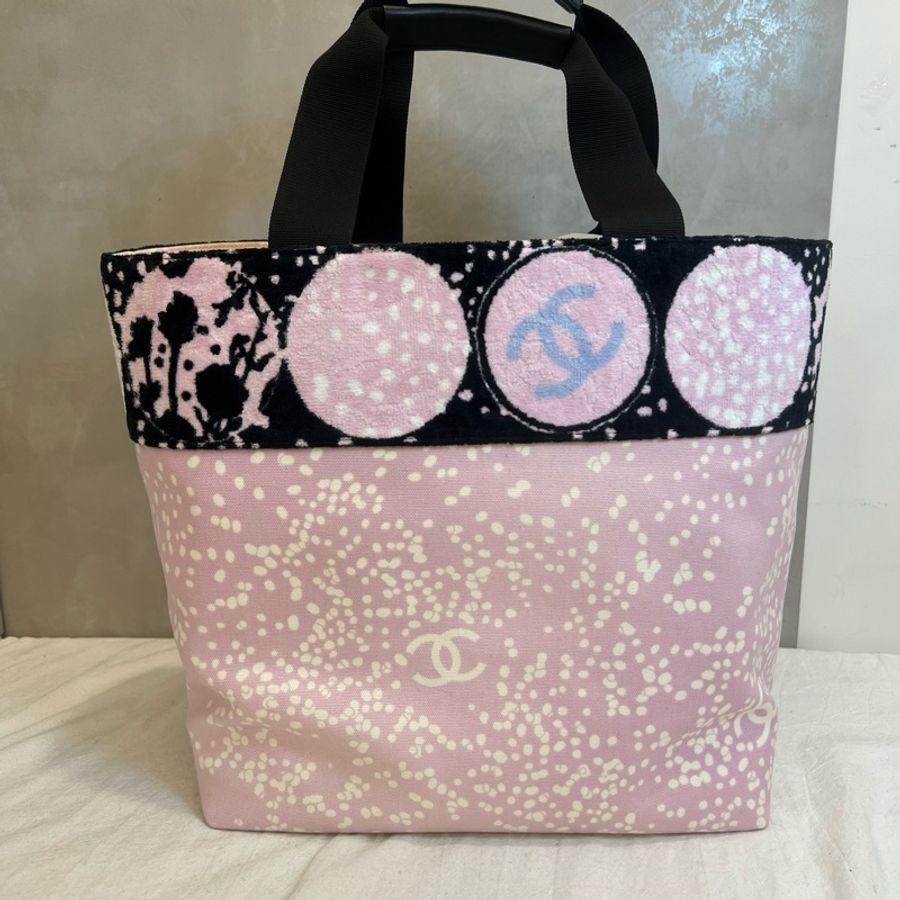 Chanel 粉色帆布托特包-5