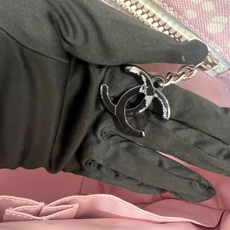 Chanel 粉色帆布托特包-20