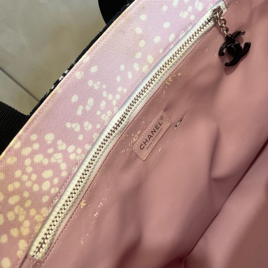 Chanel 粉色帆布托特包-26