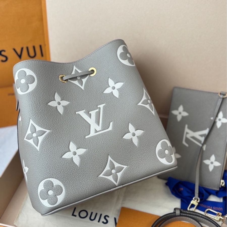 LV 大象灰水桶 壓紋粒面牛皮革 中號 女款-1