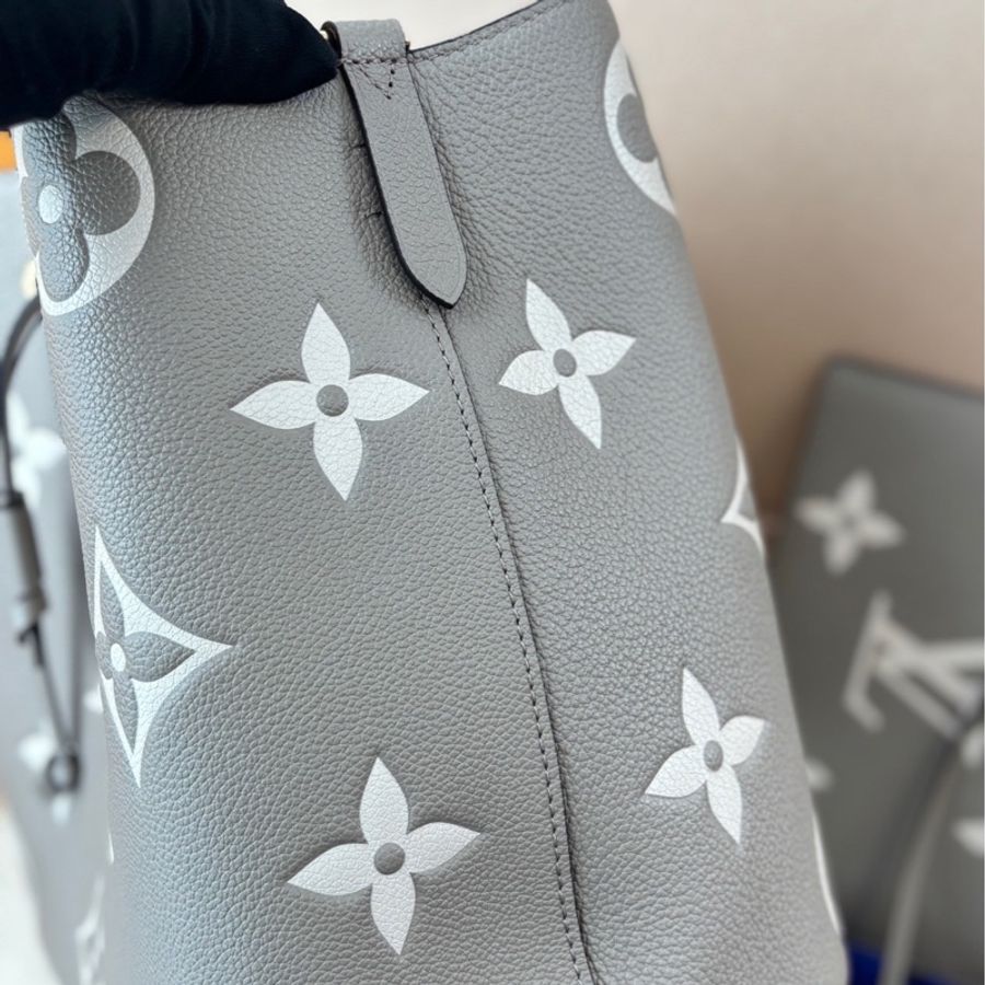 LV 大象灰水桶 壓紋粒面牛皮革 中號 女款-3