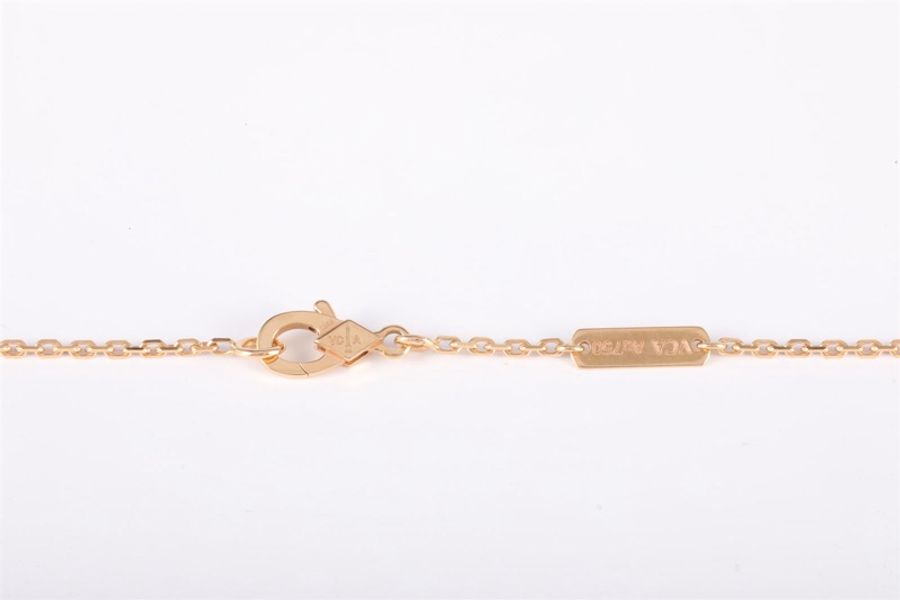 VAN CLEEF&ARPELS(梵克雅寶) Perlée Clovers 萬花筒鑲鑽項鏈 18K玫瑰金/鑽石 項鏈 玫瑰金 鑽石/18K-4