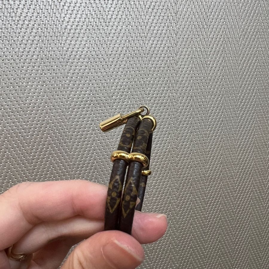 LV 原花金色鎖頭雙圈手環M6640-4