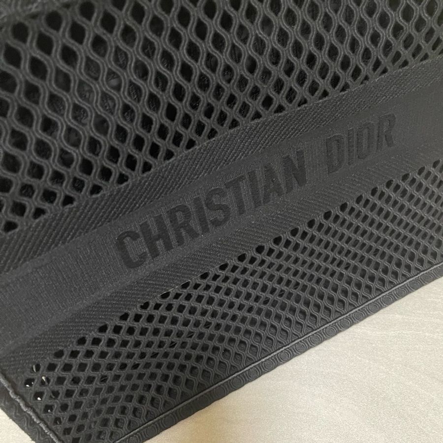 Dior book-tote 極新質感黑色迪奧托特包編織包網眼洞洞包-1