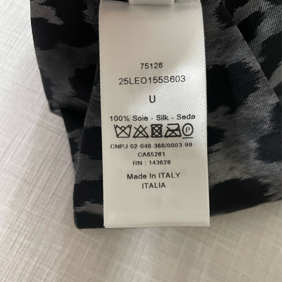 DIOR 灰黑豹紋 髮帶 頭飾 復古髮帶 Silk-7