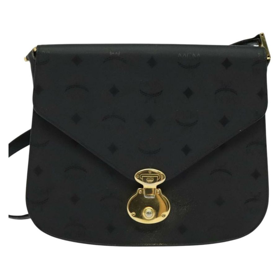 【日本直送】MCM Vicetos Logoogram 單肩包 PVC 黑金 正品 BA2965-1