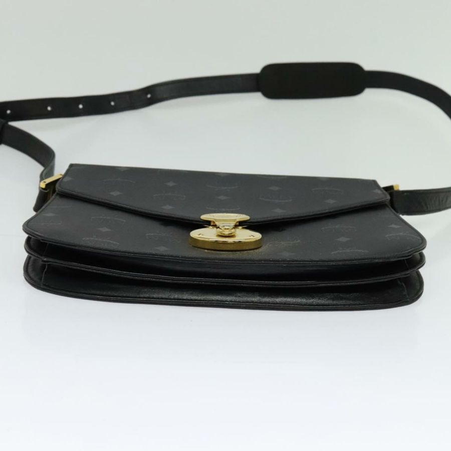 【日本直送】MCM Vicetos Logoogram 單肩包 PVC 黑金 正品 BA2965-8