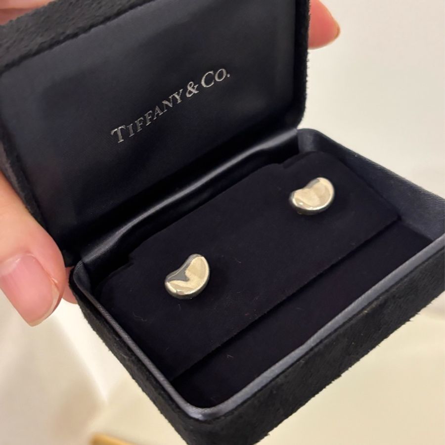 Tiffany 925 純銀 豆豆 耳環-2