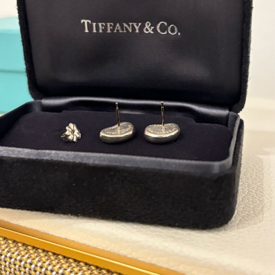 Tiffany 925 純銀 豆豆 耳環-9