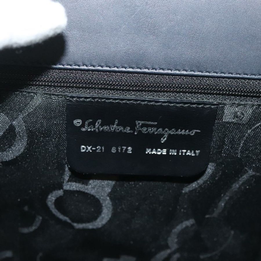 【日本直送】Salvatore Ferragamo Gancini 手提包 皮革 兩用 黑色 銀色 正品 131183-11