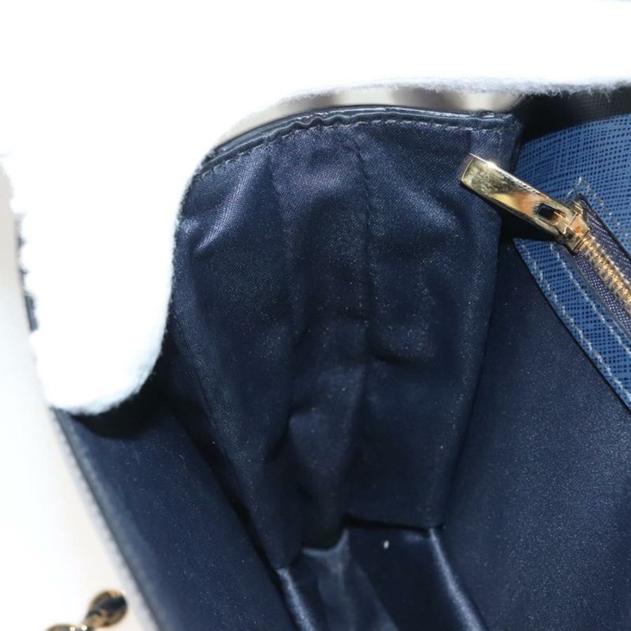 【日本直送】Salvatore Ferragamo Vala 鏈條單肩包 皮革 海軍藍 金色 正品 130907-19