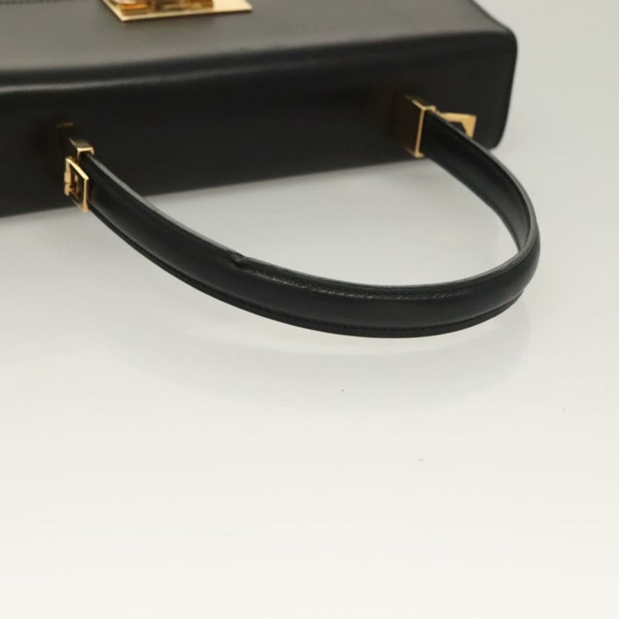 【日本直送】Salvatore Ferragamo Gancini 手提包 皮革 黑色 金色 正品 132079-6
