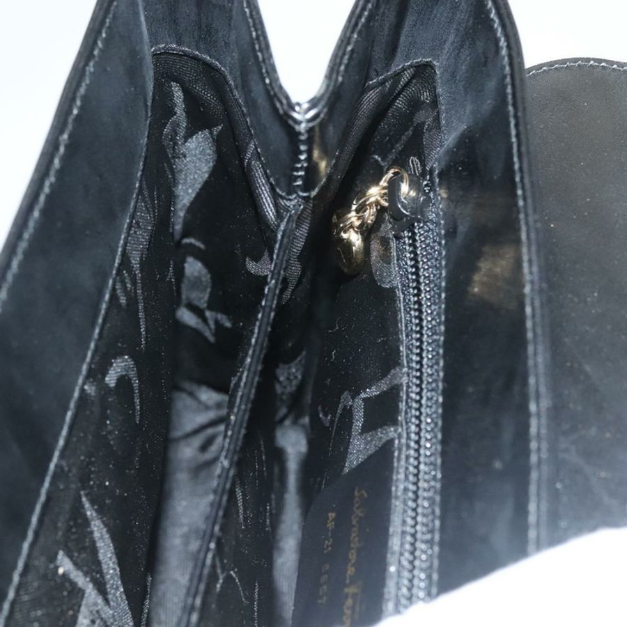【日本直送】Salvatore Ferragamo Gancini 手提包 皮革 黑色 金色 正品 132079-19