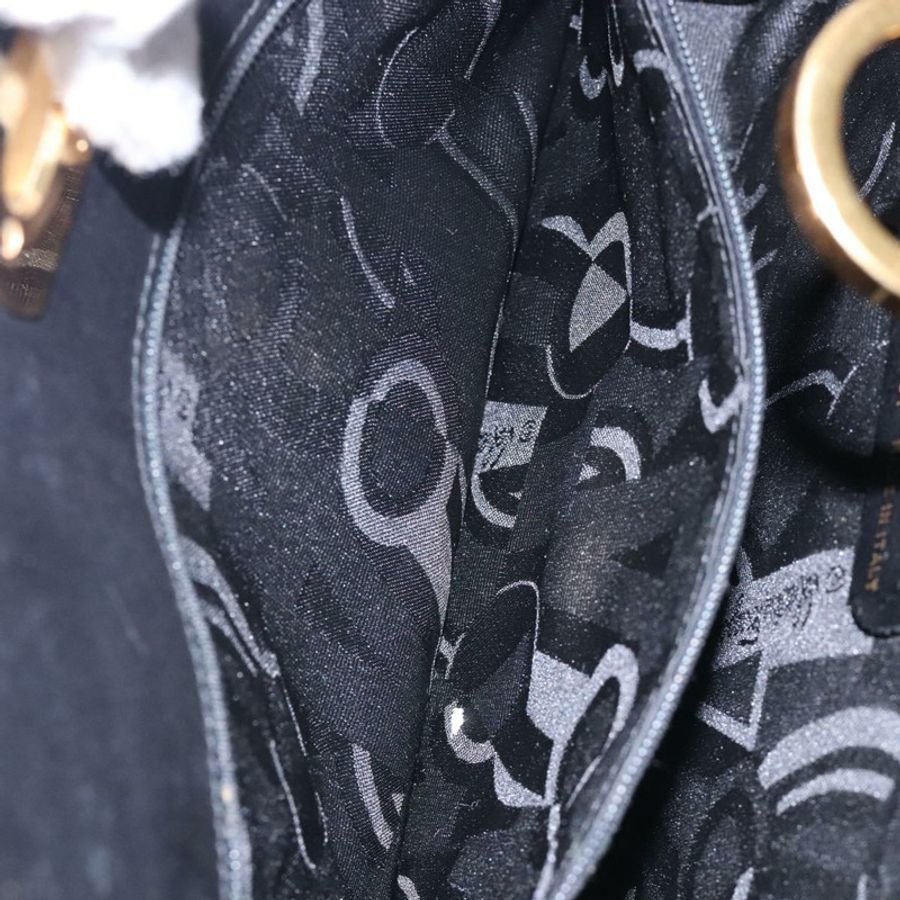 【日本直送】Salvatore Ferragamo Gancini 鏈條單肩包 皮革 黑色 金色 正品 yk18587-18