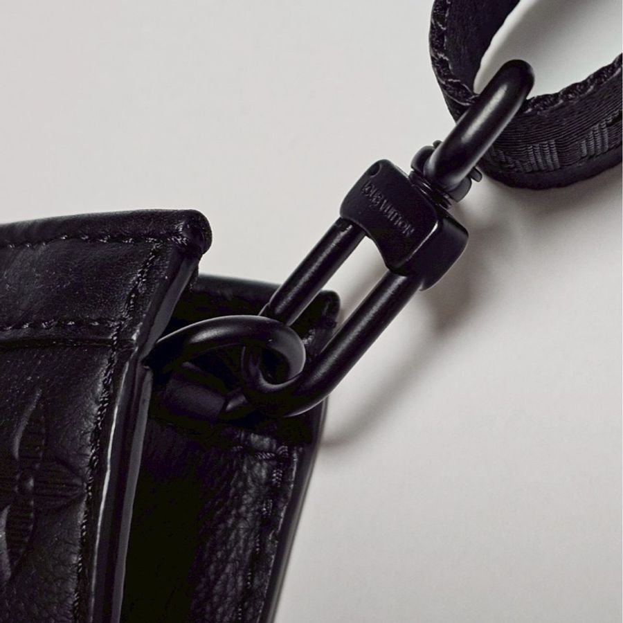 Louis Vuitton Gaston 牛皮壓紋二合一斜背包(黑)-14