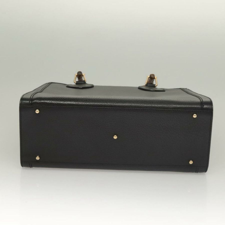 【日本直送】GUCCI 竹節手提包 皮革 黑色 金色 002 0260 正品 ep9314-4