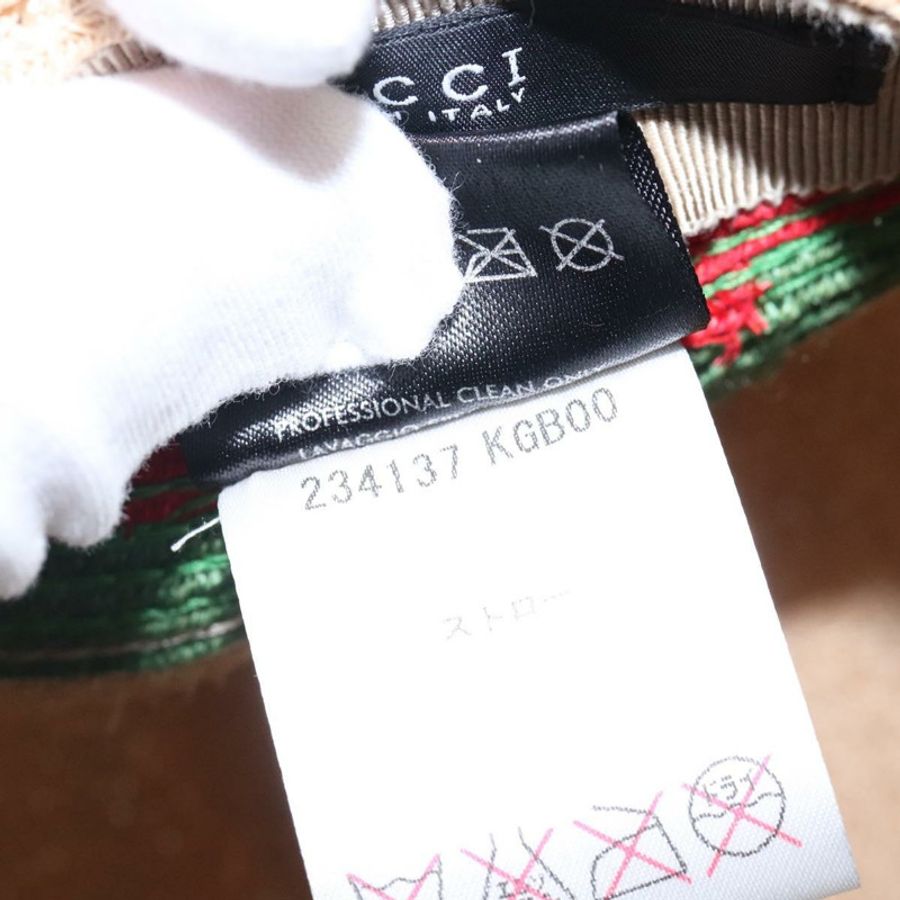 【日本直送】GUCCI Web Sherry 系列帽子,Abaca 布料,米色、紅色、綠色,貨號 234137,正品,yk18743-10