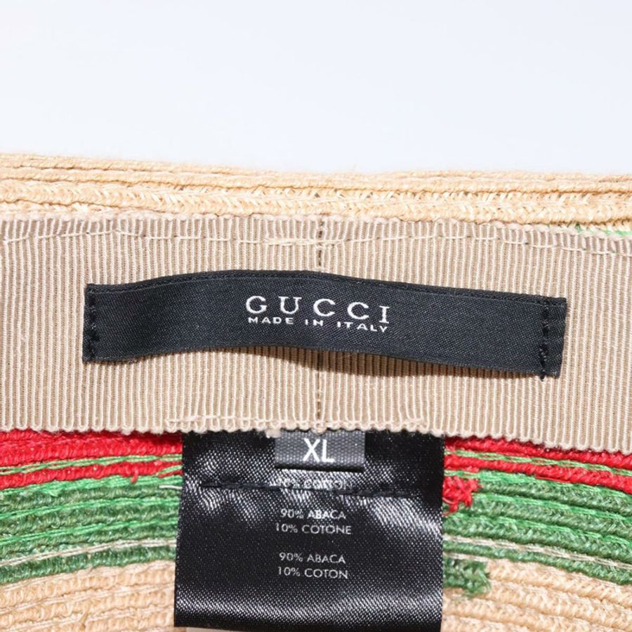 【日本直送】GUCCI Web Sherry 系列帽子,Abaca 布料,米色、紅色、綠色,貨號 234137,正品,yk18743-13
