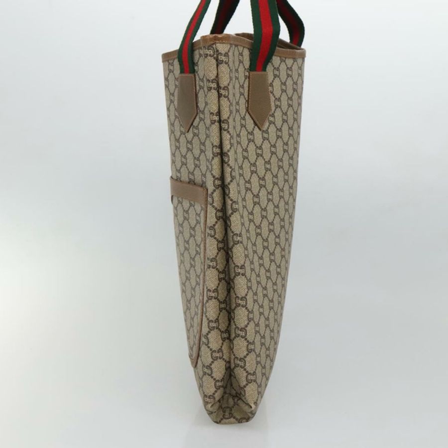 【日本直送】GUCCI GG Plus Supreme Web Sherry Line 手提包 PVC 米色 紅色 綠色 正品 ep9518-3