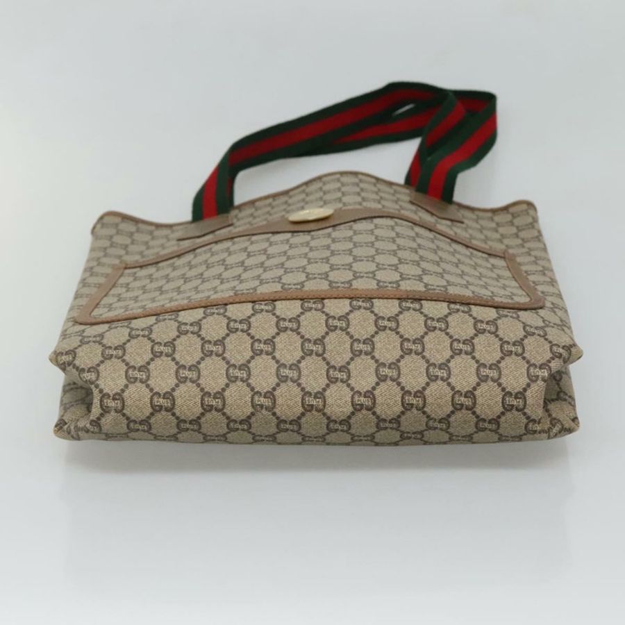 【日本直送】GUCCI GG Plus Supreme Web Sherry Line 手提包 PVC 米色 紅色 綠色 正品 ep9518-4