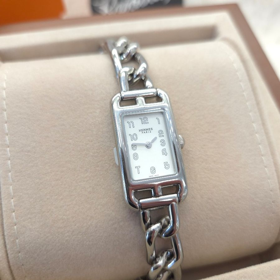 Hermès Nantucket 銀鏈條腕錶-1