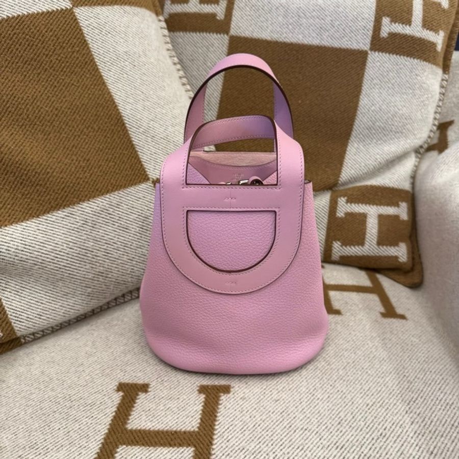 HERMES in the loop 18粉色豬鼻菜籃-0