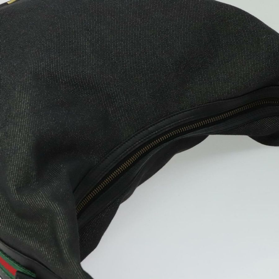 【日本直送】GUCCI Web Sherry Line 單肩包 帆布 黑色 金色 73884 正品 gh324-5