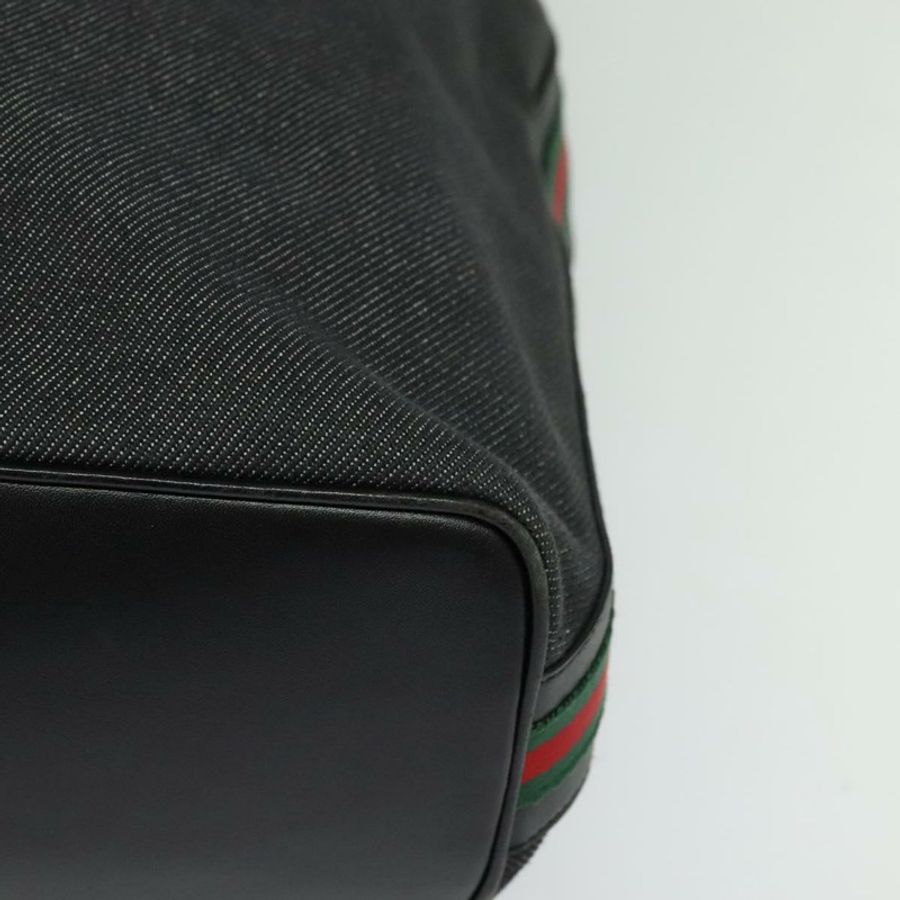 【日本直送】GUCCI Web Sherry Line 單肩包 帆布 黑色 金色 73884 正品 gh324-13